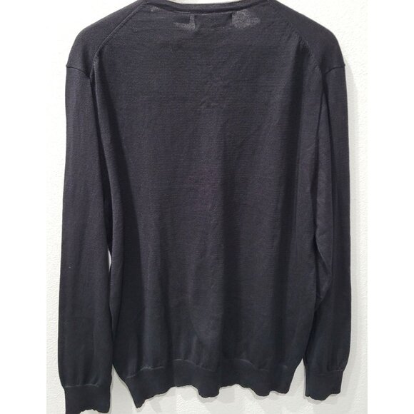 Men's Claiborne Performance ThermoLite Black V-Neck Pullover Sweater Size Large - Picture 8 of 11